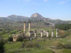 Temple of Artemis and Church Ruins in Sardis, Turkey